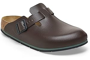 BIRKENSTOCK Damen Herren Boston Pro Hausschuhe Leder Pantoletten - Clogs - Zertifiziert nach EN ISO 20347:2043 - Berufsschuhe für Medizin, Gastronomie und Service