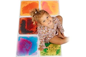 MagicMeadow Liquid Sensory Tiles | Liquid Sensory Room Equipment for Children, Autism Friendly Sensory Floor Tiles For Autism | Lava Floor Mats Special Needs Support | Set of 6