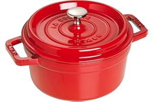 STAUB Cast Iron Roaster/Cocotte, Round, 20 cm, 2.24 L, Cherry Red