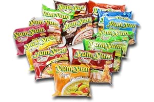 Yum Yum Nudeln | Thailändische | Instantnudeln | Mixkarton | Pack (30x60g) | 9 Geschmacksrichtungen (Huhn, Ente, Rind, Shrimp, Gemüse, Curry, Japanese Chicken, Sriracha Chicken, Grilled Chicken)