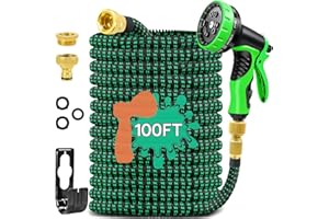 BEEWIN Garden Hose Expandable Garden Pipes-100FT Flexible Garden Hose Reels Including 10 Function Spray Gun Nozzle and Solid Brass Fittings,Magic Hosepipe for Gardening Patio Car Washing Pet Bathing (30M)