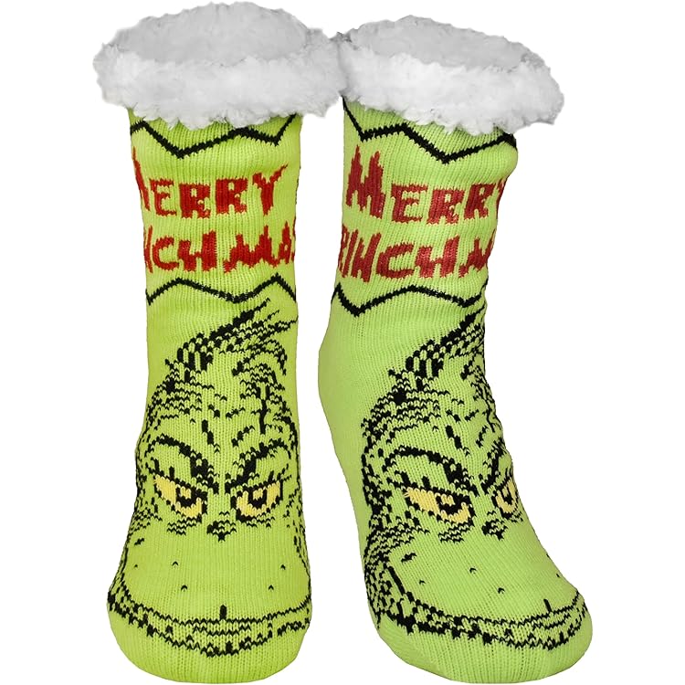 A+ Prime Grinch Socken 3er-Pack Für Damen/Kinder | Weihnachtsmotive, Knöchelhoch, Aus Weicher Baumwolle – Größen 35-38 Und 39-42