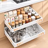 PNNP Pack of 2 Removable Drawers for Kitchen: Adjustable Width (32-53 cm) | Adhesive Telescopic Wardrobe Tray &ndash; Wardrobe Orga