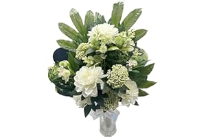PLUS HOME Ramo para Cementerio de Flores Artificiales de Tela para Todos los Santos Medida + -78cm.ENCARADO DALIAS Blanco