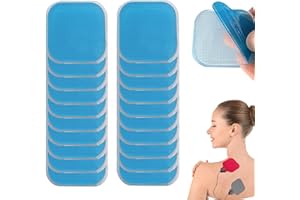 vcsjw 20 Stück Gel Pads,Tens Pads,EMS Pads,Ersatz Gelpad Kompatibel mit Beurer Em 59 Heat Geräten,Menstrual Relax,Zubehör für Bauchmuskeltrainer Elektrisch (45 X 45 mm)