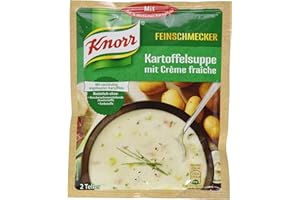 Knorr Feinschmecker Kartoffelsuppe mit Crème fraîche leckere Gemüsesuppe mit nachhaltig angebautem Gemüse 2 Teller