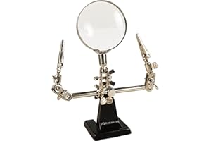 MC Power - trzecia ręka z lupą, uchwyt | 2-krotne powiększenie, Ø 46 mm | pomocnik w elektrotechnice, lutowaniu i majsterkowaniu | bezpieczne trzymanie obrabianych przedmiotów