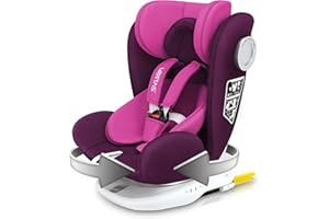 LETTAS Baby Car Seat for Child Group 0+/1/2/3 (0-36 kg/0-12 Year) ISOFIX+ Top Tether Rotation 360° (Purple)