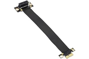 GINTOOYUN PCIE 1X Extension Cable 90 Degree,PCI-Express 3.0 1X Male to Female Riser Cable PCI-E 1X Extender Adapter Jumper for Graphics Card(18cm,90°