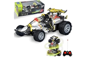 FGZU Ferngesteuertes Auto Spielzeug ab 3 4 5 6 7 8 Jahre Jungen, 360° Rotierender Ferngesteuertes Stuntauto, Outdoor Spielzeugautos Geschenk für 3-8 jährige Jungen (Yellow 1)