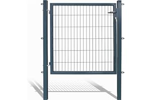 Koll Living Gartentore für Stabmattenzaun mit 120 cm Breite - Farbe und Höhe wählbar - inkl. Pfosten und Befestigungsmaterial (H 120 x B 120 cm, anthrazit)