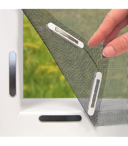 Eco set van 2 muggennetten, oprolbaar, aluminium, hoogte