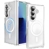 Ehr. Samsung Galaxy Z Fold 7 ile Uyumlu Kamera Korumalı Magsafe Wireless Şarj &Ouml;zellikli Airbag Tasarımlı Şeffaf Silikon Kılıf