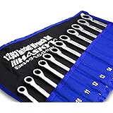 12-Tlg. Ratschenschlüssel-Set 8-19mm Gabelschlüssel Ratschen-Schlüssel-Satz Maulschlüssel