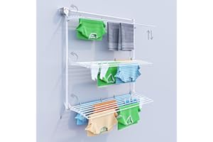 ‎FOXYDRY Foxydry Tower, składana suszarka na pranie z trzema poziomami (Biały, 152 cm)