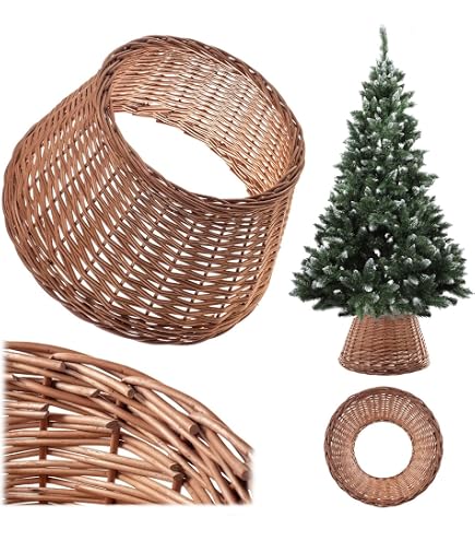 Cesta copri base per Albero di Natale sottoalbero in vimini 54 cm