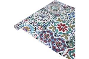 DecoMeister Vinilos Autoadhesivos Para Muebles Imitacion Azulejos Marroquí Papel Adhesivo Para Cocina Pared Puertas Mesa Armario Encimera Láminas Decorativas Decoracion Rollo Para Forrar 67,5 x 150 cm