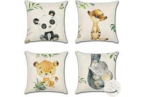 Ohok Outdoor Waterproof Cushion Covers 45x45 cm Pack of 4 Decorative Throw Cushion Covers Cushion Case for Sofa Couch Bed Living Room Indoor Outdoor Patio Garden Farmhouse Home Decor (Animals)