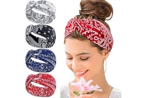 KAVYA Wide Headbands for Women's Hair Headband Soft Head Bands Adult Women Hairband Turban Flower Cotton Head band Everyday Yoga Sport Fitness