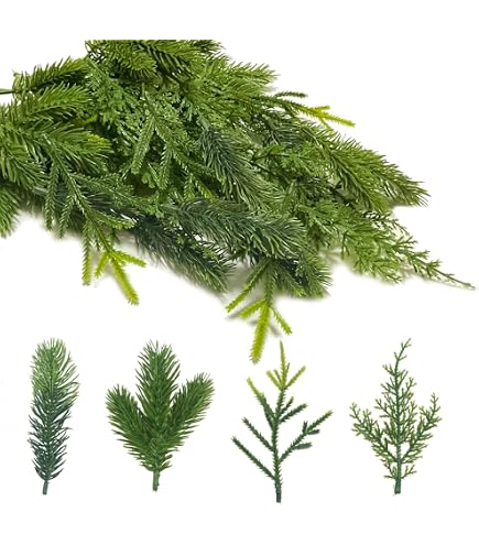 Künstliche Norfolk-Kieferzweige, 12 Stück à Ca. 45 Cm – Weihnachtsdeko, DIY-Basteln, Für Drinnen & Draußen