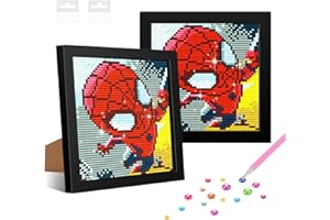 NAIMOER Kit per pittura a mosaico con diamanti 5D con cornice, motivo Spider-Man, mosaico a mosaico, fai da te, decorazione per la casa, 20,3 x 20,3 cm