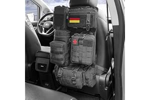 rigpati Molle Auto Organizer Tactical Car Seat Organiser, Tactical Car Seat Back Organizer with 5 Detachable Molle Pouches