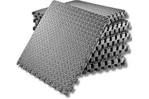 SAKUSEI Tools 60x60x1cm Soft Interlocking Gym Flooring - Heavy Duty EVA Foam Floor Mat for Home Gym, Yoga, Garage, Non-Slip.