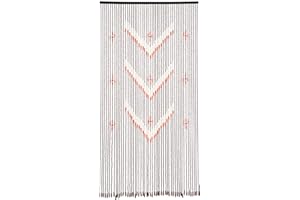 FERMOIRPER Bambus Perlenvorhang Türvorhang,Balkontür Fliegengitter,Chinesischer Kaffee Farbiger V-förmiger Bambus und Holz Türvorhang 190x90cm