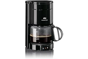 ‎BRAUN Braun Kaffeemaschine KF 47 BK - Filterkaffeemaschine mit Glaskanne für klassischen Filterkaffee, Aromatischer Kaffee dank OptiBrew-System, Tropfstopp, Abschaltautomatik, Schwarz
