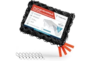 TRIBURG Filet de remorque Extensible de 1 x 2 à 2 x 3 avec 8 Crochets extenseurs - Filet de remorque avec 8 tendeurs en Caoutchouc avec Crochets pour Une Fixation optimale de la Charge