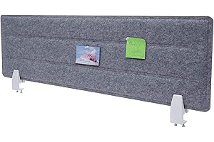 MENDLER Tischtrennwand HWC-G76, Büro-Sichtschutz Schreibtisch Pinnwand, Schallschutz Stoff/Textil mit Prägung - 100x30cm grau