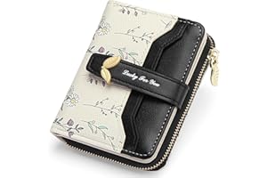 GAEKEAO Portafoglio Donna Piccolo, Portamonete Donna in Pelle con RFID Blocking, Portacarte con Tasche a Zip Portafoglio Donne