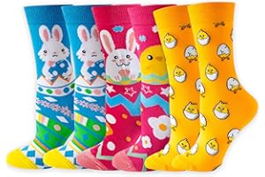 Scinzene 3 Paar Lustige Socken Mit Ostern Motiv, Osterhasen Socken Eur 37-43, Ostersocken, Ostergeschenke, Oster Geschenke, Für Frauen Herren Geschenksocken Für Männer Und Frauen