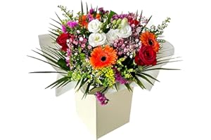 MORNING FLOWERS Bright Radiant Sunset Bouquet – Festive Fresh Flowers, Birthday Celebrations, Anniversaries, Autumn Floral Occasions. Roses -Warm Orange Gerbera, Lisianthus, Thank You, Christmas