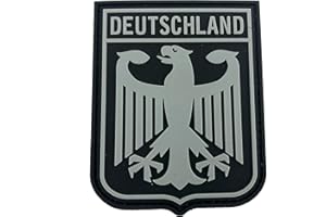 PATCH NATION Deutschland Stemma Reale Aquila Imperiale Tedesco Cosplay Airsoft PVC Patch Morale Toppa (Grigio Nero)