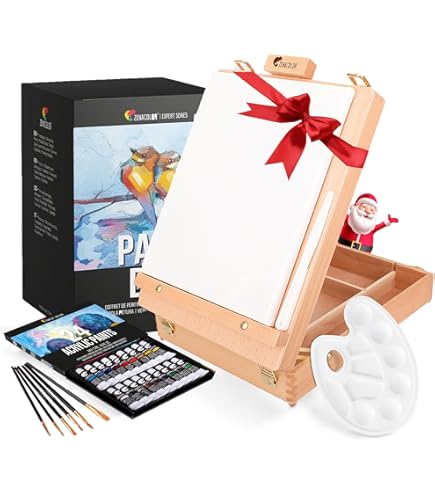 Reeves Acrylic Paints Brush Pencils Palette Sharpener Eraser Wooden Gift Box Set | BIG W