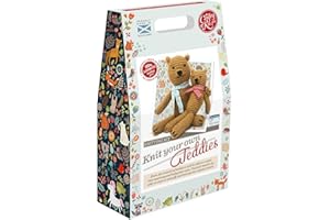 The Crafty Kit Company Mummy & Baby Bear DIY Knitting Craft Kit for Beginners – Made in The UK