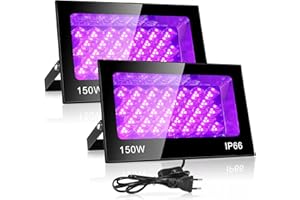 VAYALT 2 PCS150W UV Lumière Noire, IP66 Étanche, 395-405nm Lumière Noire Ultraviolet, pour Soiree Fluo Party, Body Painting, Disco, Bar, Aquarium, Halloween, Éclairage de Scène