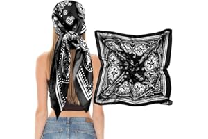 Giantree Jedwabne szaliki damskie, 90 x 90 cm miękki kwadratowy jedwabny szalik szalik szalik kobiety jedwabne szaliki na szyję szalik dekoracja nakrycia głowy prezent dla kobiet