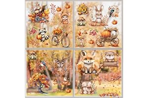 Oizemori 9 Stück fensterbilder herbst, selbstklebende herbst fensterbilder für fenster & türen, blätter & eicheln aufkleber, herbstdeko fenster sticker abnehmbar und wiederverwendbar