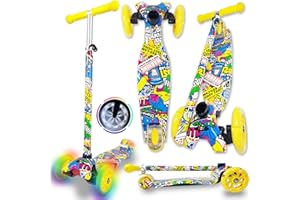 WeLLIFE |Scooter RGX| Monopattino per Bambini da 3 a 12 Anni| Monopattino Bambino 3 Ruote Luminose a LED| Monopattino Bambina con Impugnatura Regolabile in Altezza|