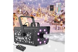 HAKUTA Machine à neige 800 W 8 LED RVB pour Noël, Halloween, fêtes, mariages et DJ
