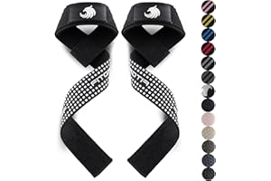 Fitgriff® Paski do podciągania (wyściełane) do treningu siłowego, kulturystyki, fitnessu, martwego ciągu, dla kobiet i mężczyzn (Silicone Grip)