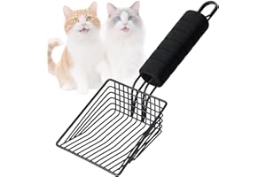 BasicForm Katzenstreuschaufel aus Metall - Schnell Siebende Tiefe Schaufel mit Handlichem Griff, Entwickelt für Besitzer Mehrerer Katzen