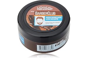 L'OREAL PARIS L'Oréal Paris Men Expert BarberClub - Argilla Modelante Look Sstylato - Fissaggio medio ed effetto opaco, 75 ml
