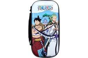 Konix One Piece Funda Protectora y de Transporte para Consola Nintendo Switch, para 8 Juegos, Motivo Wano Luffy y Zoro