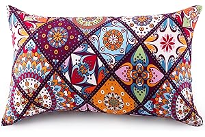 ‎ATSENSE ATsense 2er Set Kissenbezug 80 x 40 cm, 2 Stück - 100% Baumwolle, Bunt Kopfkissenbezug mit Reißverschluss, Superweicher Premium und Hypoallergen, ÖkoTex Super Bequemer Kissenhülle（Böhmen，Paisley）