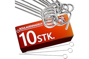 4smile 10 agujas para rouladennadeln de acero inoxidable 10 cm – Handliche Rouladenspieße con puntas afiladas como reemplazo funcional para las pinzas de Rouladenklammern