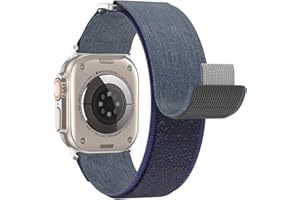 XIIORE Denim pasek do Apple Watch Ultra 2 49 mm, pasek kompatybilny z Apple Watch Strap 49 mm, 45 mm, 44 mm, 42 mm, 41 mm, 40 mm, 38 mm, regulowane paski do iWatch Series Se 9, 8, 7, 6, 5, 4, 2, 3, 1,