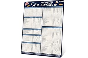 ‎WUNI WUNI Airfryer Zubehör - Größe M - magnetischer Airfryer Guide mit Temperatur, Dauer & Menge - Ninja Heißluftfritteuse Zubehör - Air Fryer Rezeptbuch für Heissluftfritteuse (Scandi Dark)